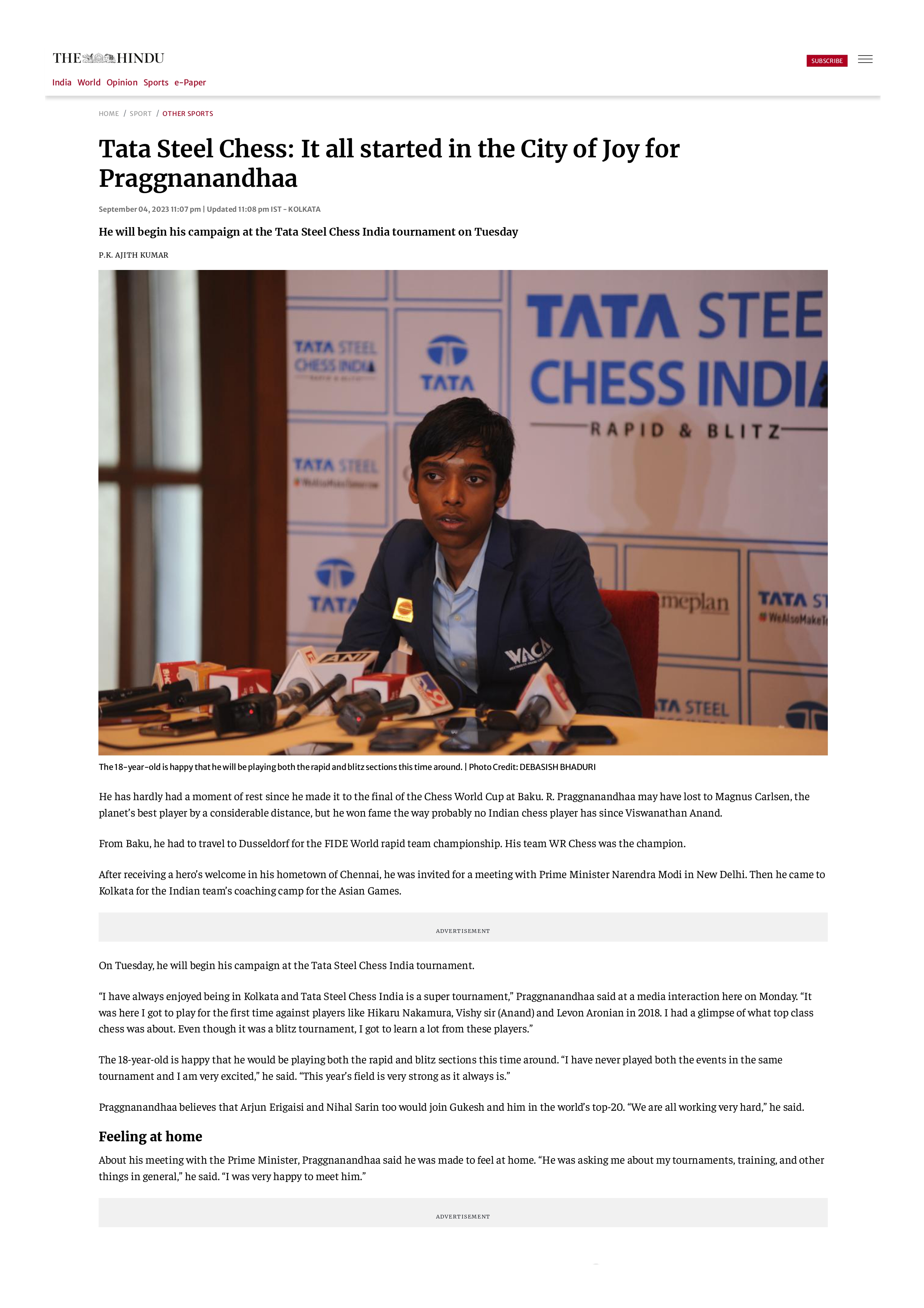 Fide World Cup: Young Indians Gukesh, Pragg join Carlsen, Humpy