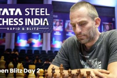 Grischuk emerged as the winner of the Tata Steel Chess India blitz tournament with 12 points from 18 games. Photo: Vivek Sohani/Tata Steel Chess India.